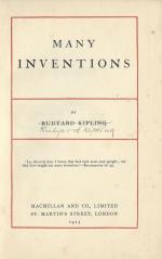 Kipling, Many Inventions [Signed by Kipling].