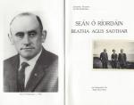 [Ó Ríordáin, Seán Ó Ríordáin, beatha agus saothar. [Including a vintage photograph of Seán Ó Ríordáin 