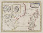 Hand-coloured border with latitudinal and longitudinal lines. Coloured interior map borders. Very interesting and decorative map of the east coast of Africa (in modern-ay Mozambique), which was then u