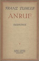 Tumler, Anruf. Gedichte.