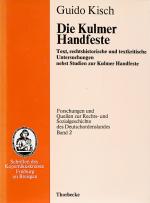 Kisch, Die Kulmer Handfeste.