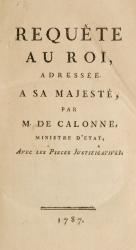 Charles Alexandre de Calonne / Gaultier de Biauzat / Bernard Pradere - Sammelban