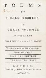 Poems by Charles Churchill in Three Volumes with Large Corrections and Additions. 