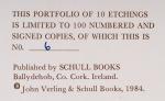 Somerville &amp; Ross – Portfolio of ten (10) original, large Etchings by John Verling [signed].