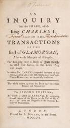 An Inquiry into the Share which King Charles I had in the transactions of the Ea