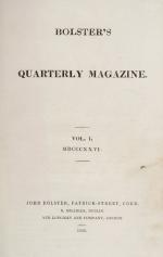 Bolster, John / [Callanan, Jeremiah Joseph] / Letitia Elizabeth Landon [L.E.L.]/ Sloane, Hans – Bolster’s Quarterly Magazine – Volume One – 1826