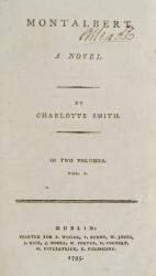 Charlotte Smith, Montalbert – A Novel.