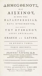 John Taylor – Demosthenous, kai Aischinou, hoi Peri tes parapresbeias, Kata Ktesiphontos