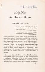 Edward Dahlberg, Moby-Dick - An Hamitic Dream [Signed].