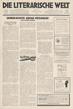 [WalterBenjamin] Willy Haas – Die literarische Welt.