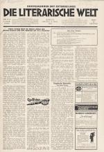 [WalterBenjamin] Willy Haas – Die literarische Welt.