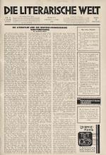 [WalterBenjamin] Willy Haas – Die literarische Welt.