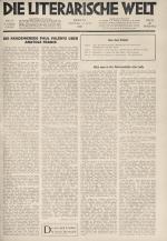 [WalterBenjamin] Willy Haas – Die literarische Welt.