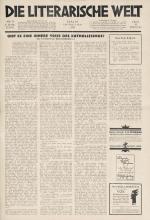 [WalterBenjamin] Willy Haas – Die literarische Welt.