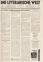 [WalterBenjamin] Willy Haas – Die literarische Welt.