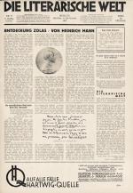 [WalterBenjamin] Willy Haas – Die literarische Welt.