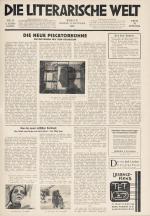 [WalterBenjamin] Willy Haas – Die literarische Welt.