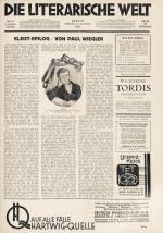 [WalterBenjamin] Willy Haas – Die literarische Welt.