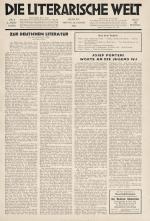 [WalterBenjamin] Willy Haas – Die literarische Welt.