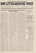 [WalterBenjamin] Willy Haas – Die literarische Welt.