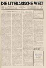 [WalterBenjamin] Willy Haas – Die literarische Welt.