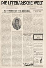 [WalterBenjamin] Willy Haas – Die literarische Welt.