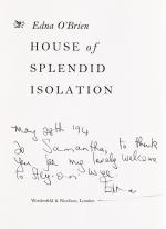 Edna O’Brien, House of Splendid Isolation [Signed and Inscribed]