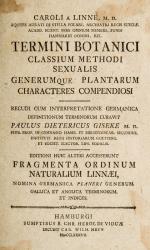 [Linné, Caroli a Linné Termini botanici classium methodi sexualis generumque pla