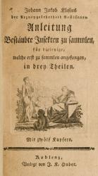 Klesius [Clesius], Anleitung bestäubte Insekten zu sammlen
