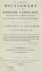 Thomas Sheridan, A General Dictionary of the English Language
