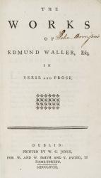 Edmund Waller, The Works of Edmund Waller, Esq. in Verse and Prose.