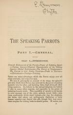 The Speaking Parrots – A Scientific Manual [With all eight (8) chromolithographic plates complete].