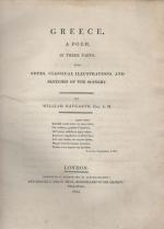 [Byron Circle] Haygarth, Greece, A Poem, In Three Parts – with 9 Sepia Aquatints – First Edition – 1814
