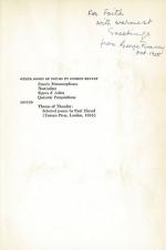 George Reavey / Irene Rice Pereira – The Colours Of Memory [Signed Presentation-copy / With signed, original (!) Artwork by Irene Rice Pereira as frontispiece