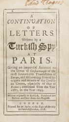 The Eight Volumes of Letters Writ By a Turkish Spy