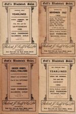 Goff, Collection of fifteen (15) Historical Auction-Catalogues of Bloodstock-Sales between the Years 1938-1954.