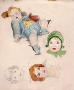 Foster, Vere Foster’s Drawing Book – Blank Exercise Book [filled with accomplished original watercolors and drawings