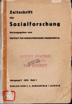 Horkheimer / Adorno - Zeitschrift für Sozialforschung [Studies in Philosophy and Social Science]