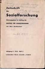 Horkheimer / Adorno - Zeitschrift für Sozialforschung [Studies in Philosophy and Social Science]