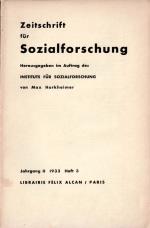 Horkheimer / Adorno - Zeitschrift für Sozialforschung [Studies in Philosophy and Social Science]