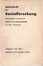Horkheimer / Adorno - Zeitschrift für Sozialforschung [Studies in Philosophy and Social Science]