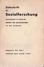 Horkheimer / Adorno - Zeitschrift für Sozialforschung [Studies in Philosophy and Social Science]