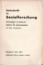 Horkheimer / Adorno - Zeitschrift für Sozialforschung [Studies in Philosophy and Social Science]