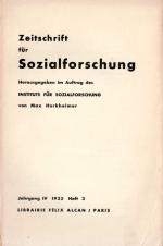 Horkheimer / Adorno - Zeitschrift für Sozialforschung [Studies in Philosophy and Social Science]