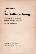 Walter Benjamin / Horkheimer / Adorno - Zeitschrift für Sozialforschung [Studies in Philosophy and Social Science]