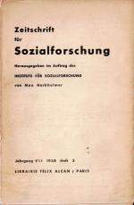 Horkheimer / Adorno - Zeitschrift für Sozialforschung [Studies in Philosophy and Social Science]