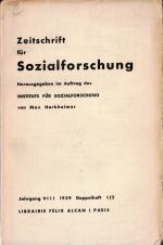 Walter Benjamin / Horkheimer / Adorno - Zeitschrift für Sozialforschung [Studies in Philosophy and Social Science]