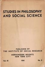 Horkheimer / Adorno - Zeitschrift für Sozialforschung [Studies in Philosophy and Social Science]