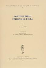 Maine de Biran – Critique de Locke.