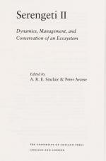 Sinclair, Serengeti II – Dynamics, Management, and Conservation of an Ecosystem.